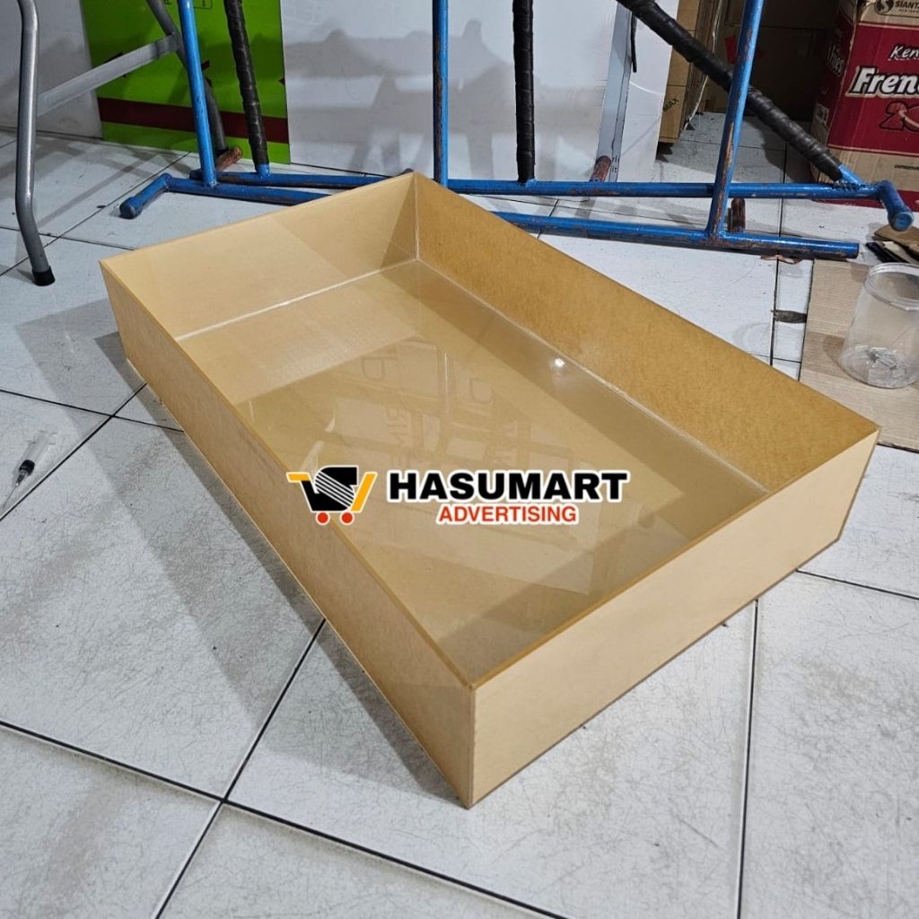 Tempat Es Batu Akrilik (Size L) Tebal 3mm / Wadah Jus Buah Akrilik / Kotak Es Batu / Tempat Jus / Te