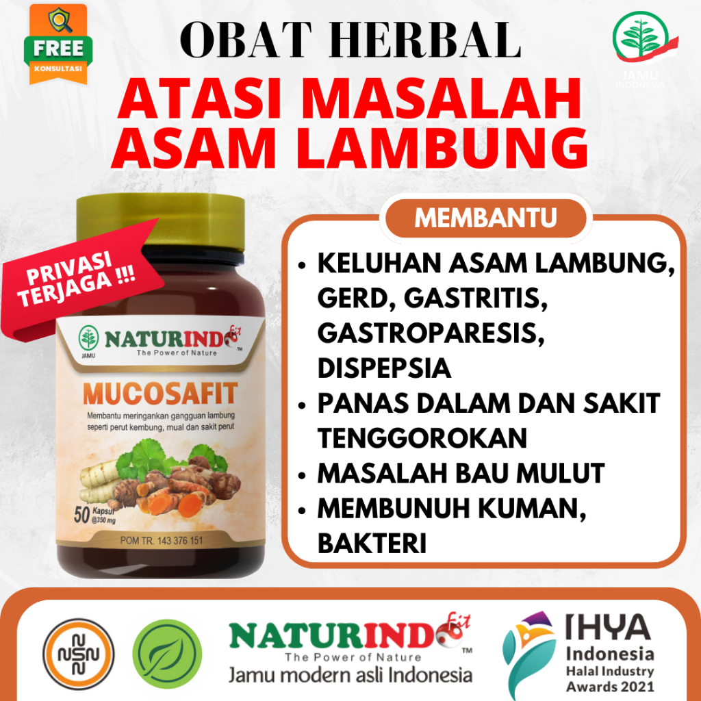 Obat Asam Lambung Herbal Asam Lambung Maag Gerd Herbal Mucosafit Naturindo