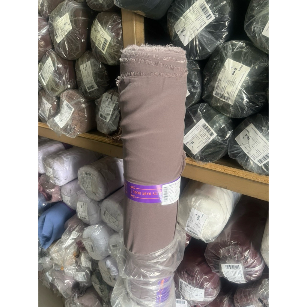 KAIN CERUTY BABYDOLL PREMIUM MAUVE 1 ROLLAN/GULUNGAN ISI 60 YARD
