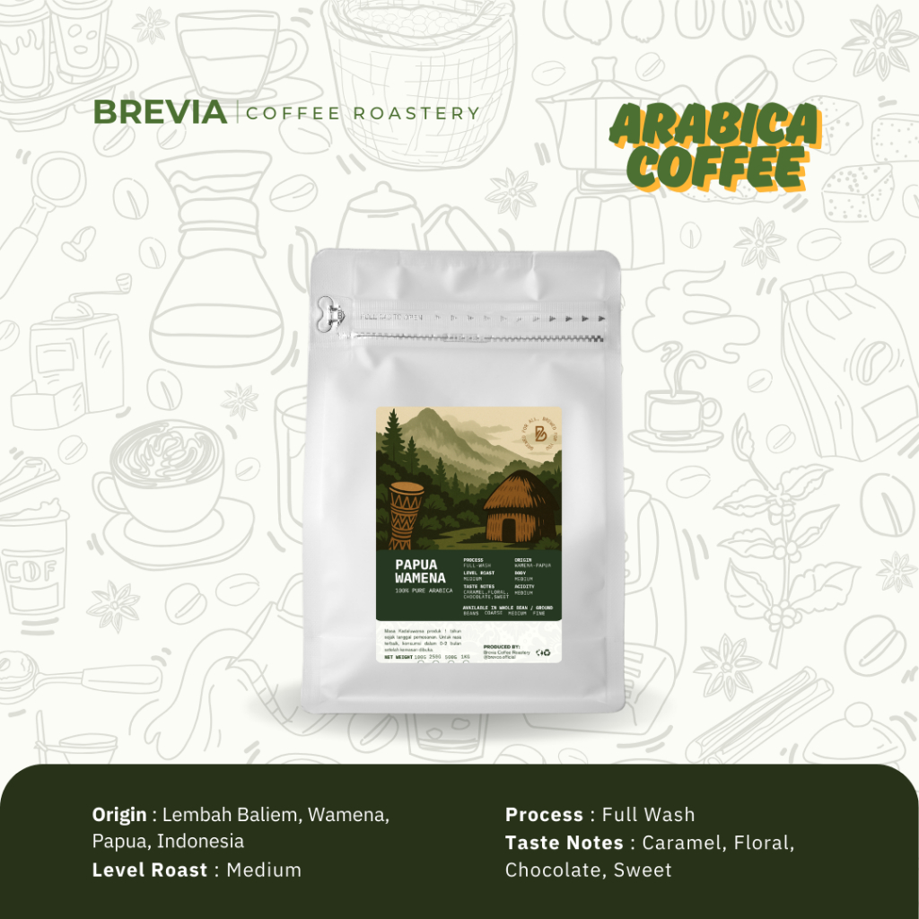 

Kopi Arabika Papua Wamena Arabica Coffee Roast Bean Espresso Asli Original
