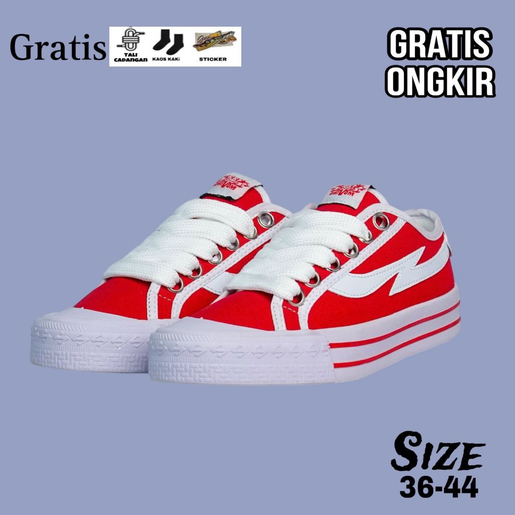 Sepatu Sneakers Pria Wanita Flash Red Special HUT RI Sneaker Merah Putih Kasual Seneakers Terbaru