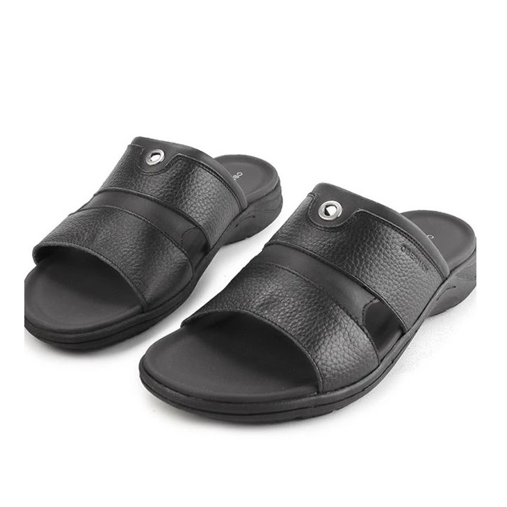 OBERMAIN - Edwin Kaydin MEN Slide Sandals - BLACK