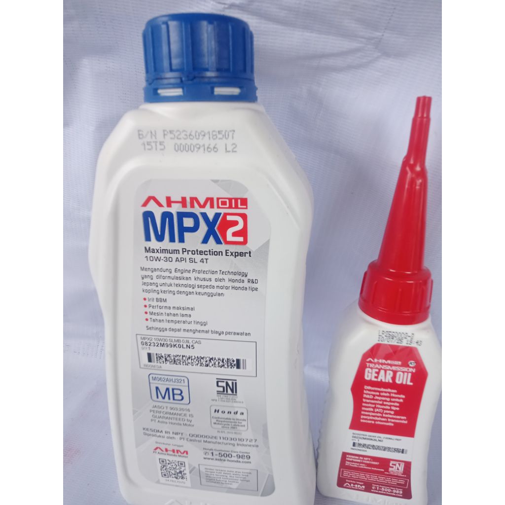 paket oli mesin oli gardan MPX2 AHM oil 2pcs original asli