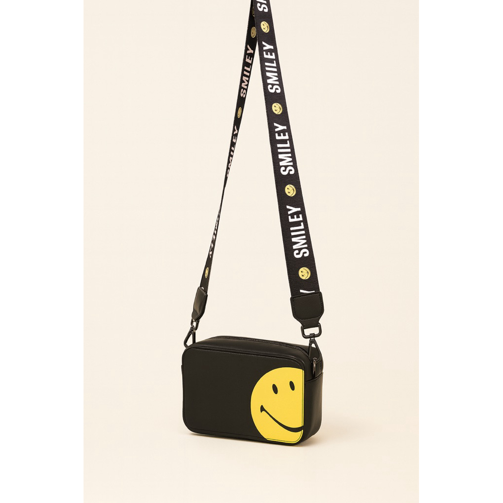 NEW Tas Obermain Smiley Waist Bag Sling Bag Cam Bag Black Tas Hitam