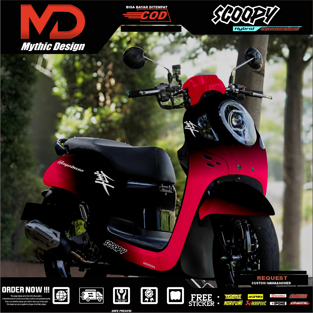 Decal Scoopy 2021 2022 Fullbody - Dekal Stiker Decal Sticker Motor Honda Scoopy New 2021 2022 Yang L