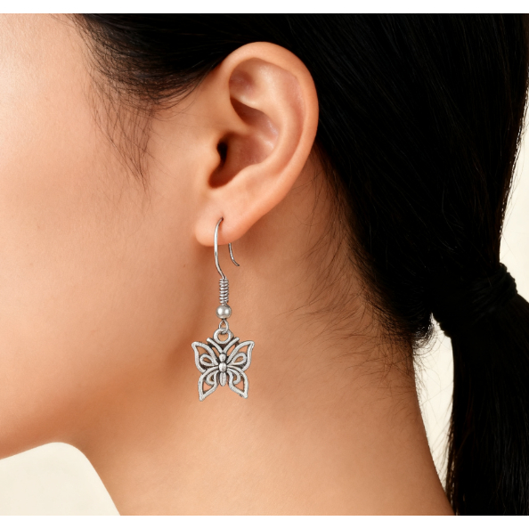 Anting vintage Korea, anting berbentuk hati, anting dari paduan titanium, anting untuk wanita