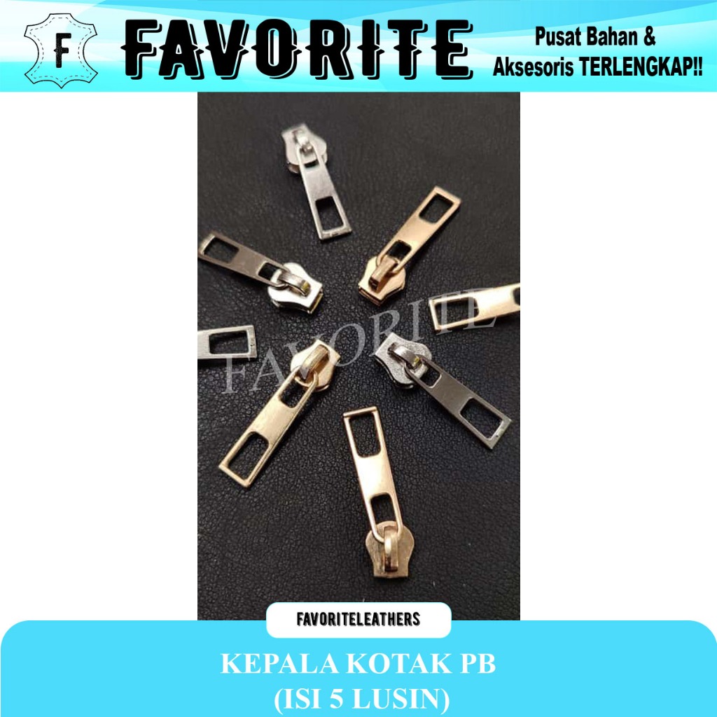 Kepala Resleting PB KOTAK Gigi Besi No. 5 Warna Emas dan NIKEL - EMAS - SILVER / MINIMAL 5 LUSIN