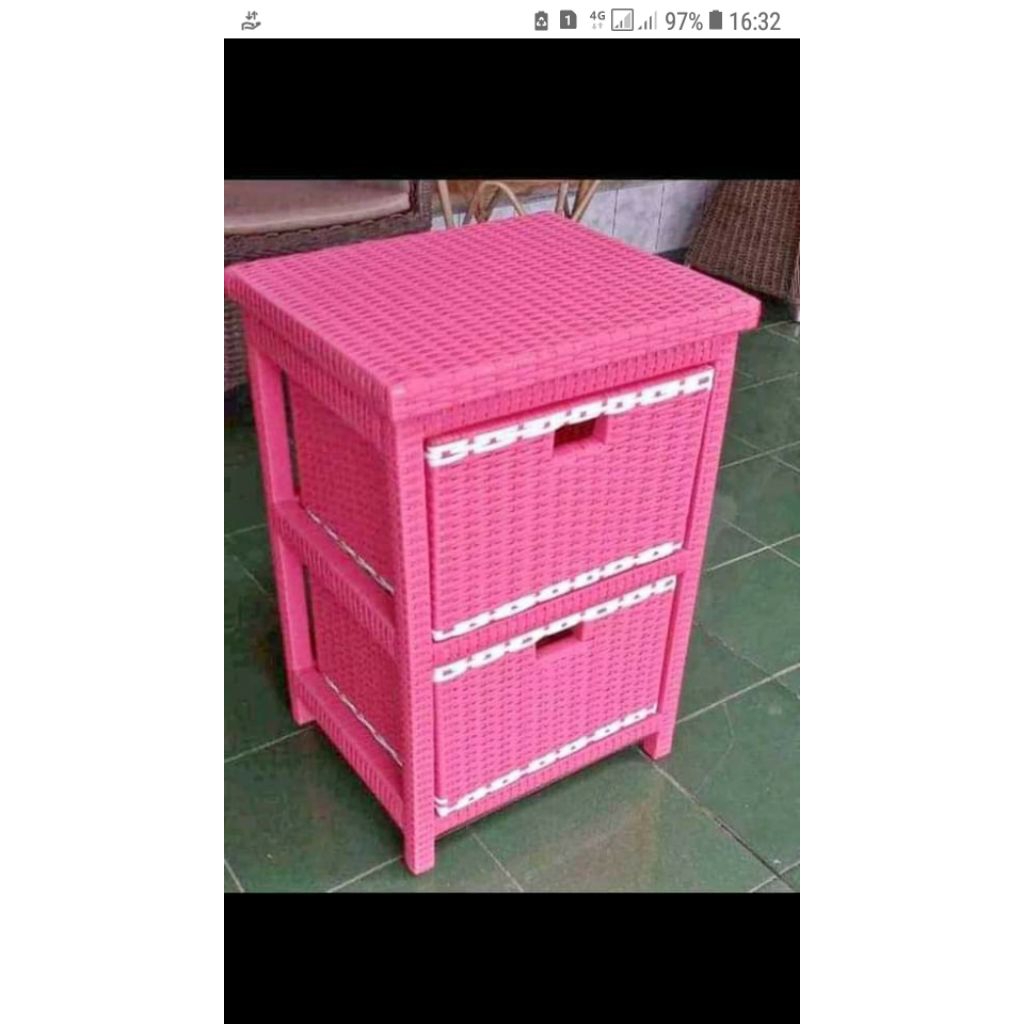 Lemari Laci Anyaman Plastik 2 Susun