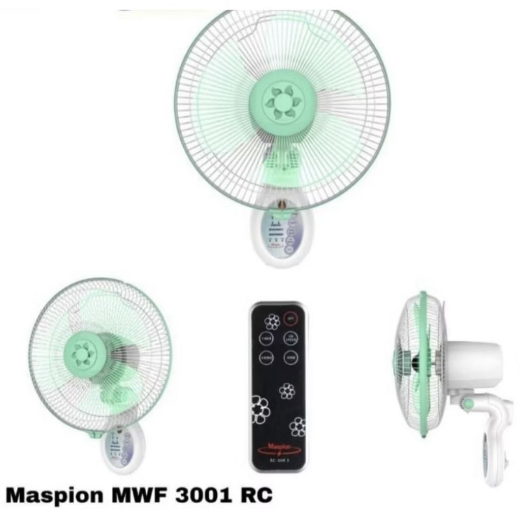 MASPION WALL FAN MWF-3001RC/ KIPAS ANGIN DINDING MASPION 12" DENGAN REMOTE/ KIPAS ANGIN TEMBOK MASPI