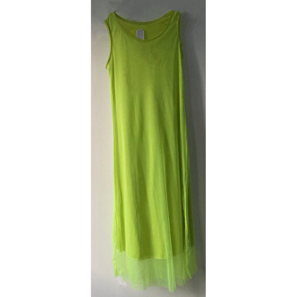 PRELOVE Baju Dress Hijau Neon (*Baca Deskripsi)