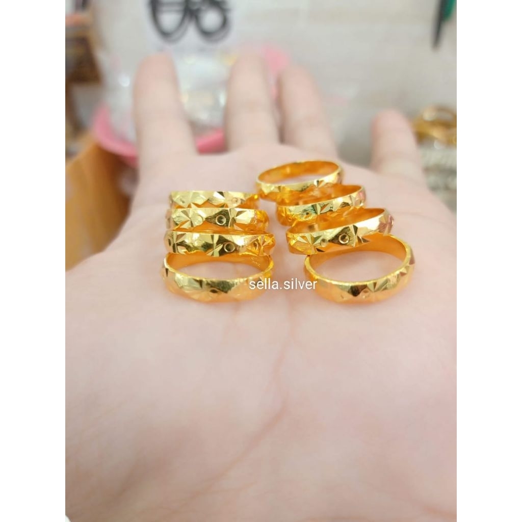 CINCIN RING UKIR PERAK 925 LAPIS MAS