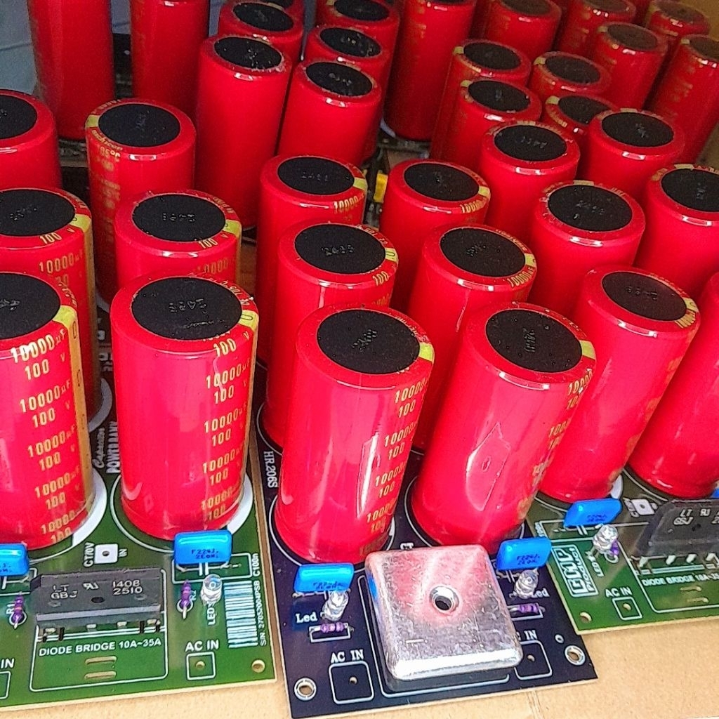 PAKET LENGKAP KIT PCB PSU 2 ELCO PSU 4 ELCO PSU 6 ELCO PSU 8 ELCO 100V 10000UF NICHICON RED