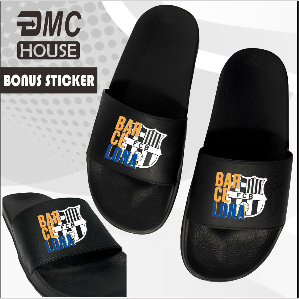 Sandal Bola Selop Slip On Barca Barcelona Pria Dan Wanita