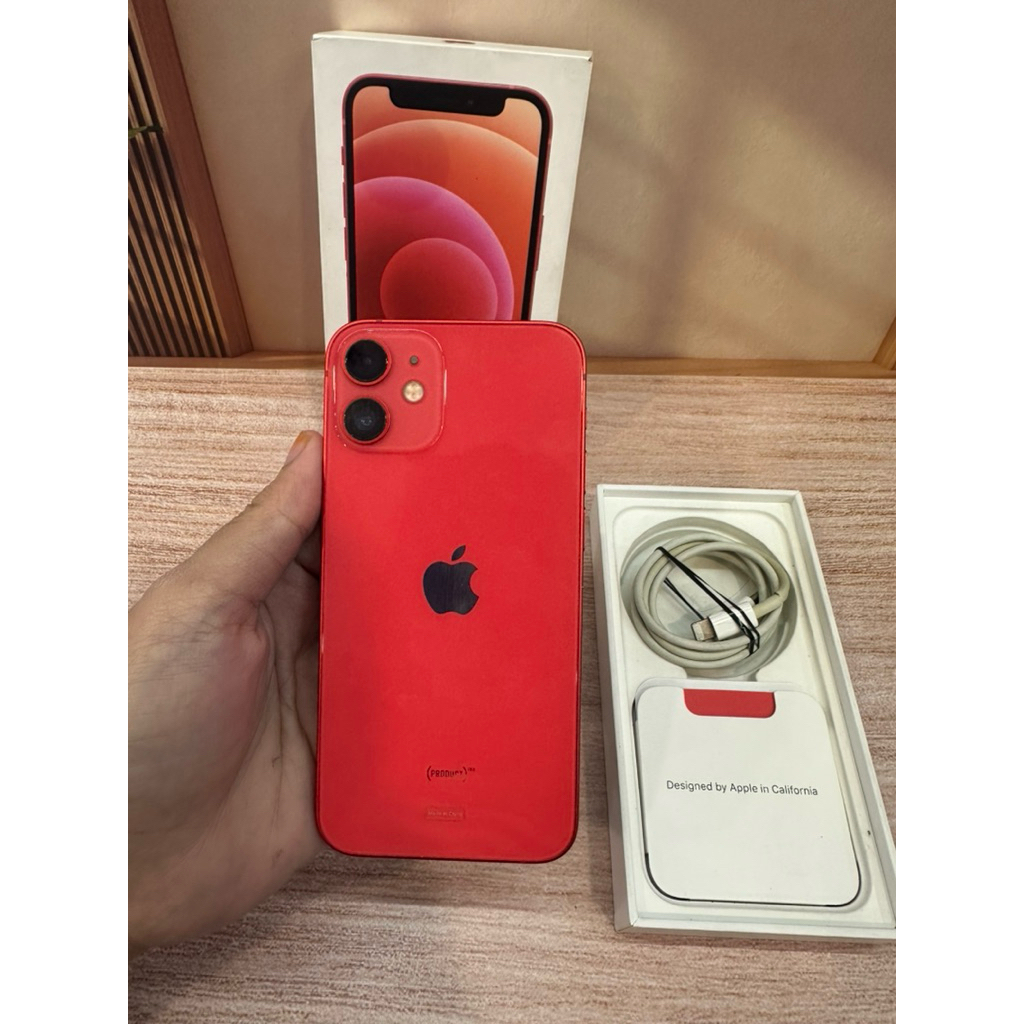 Apple iPhone 12 Mini 128GB Red Ex Resmi bh 93% lengkap