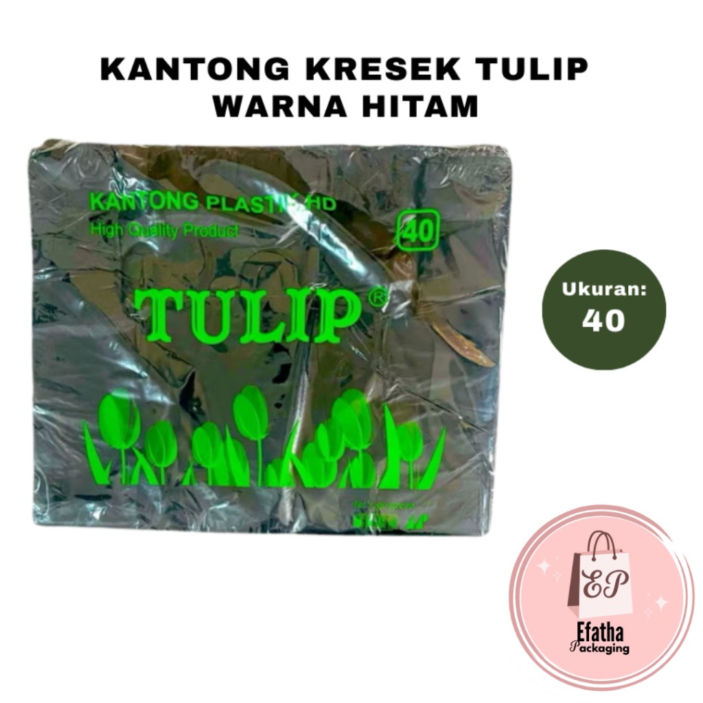 Kantong Plastik HD Kresek HITAM Merk TULIP ukuran 40