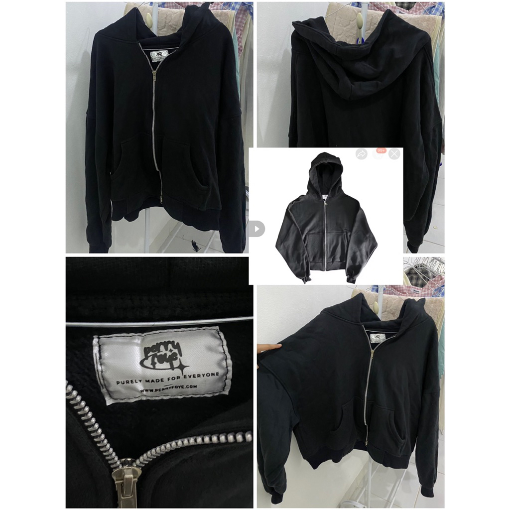 preloved hoodie zipper hitam