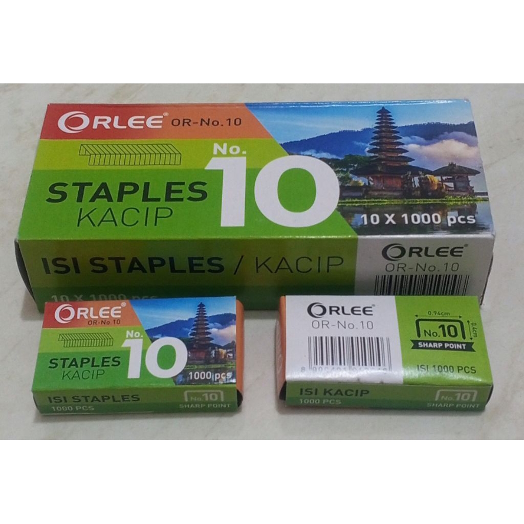 

IsiStaples || Stapler no.10 merk ORLEE(Pak isi 10pak kecil)