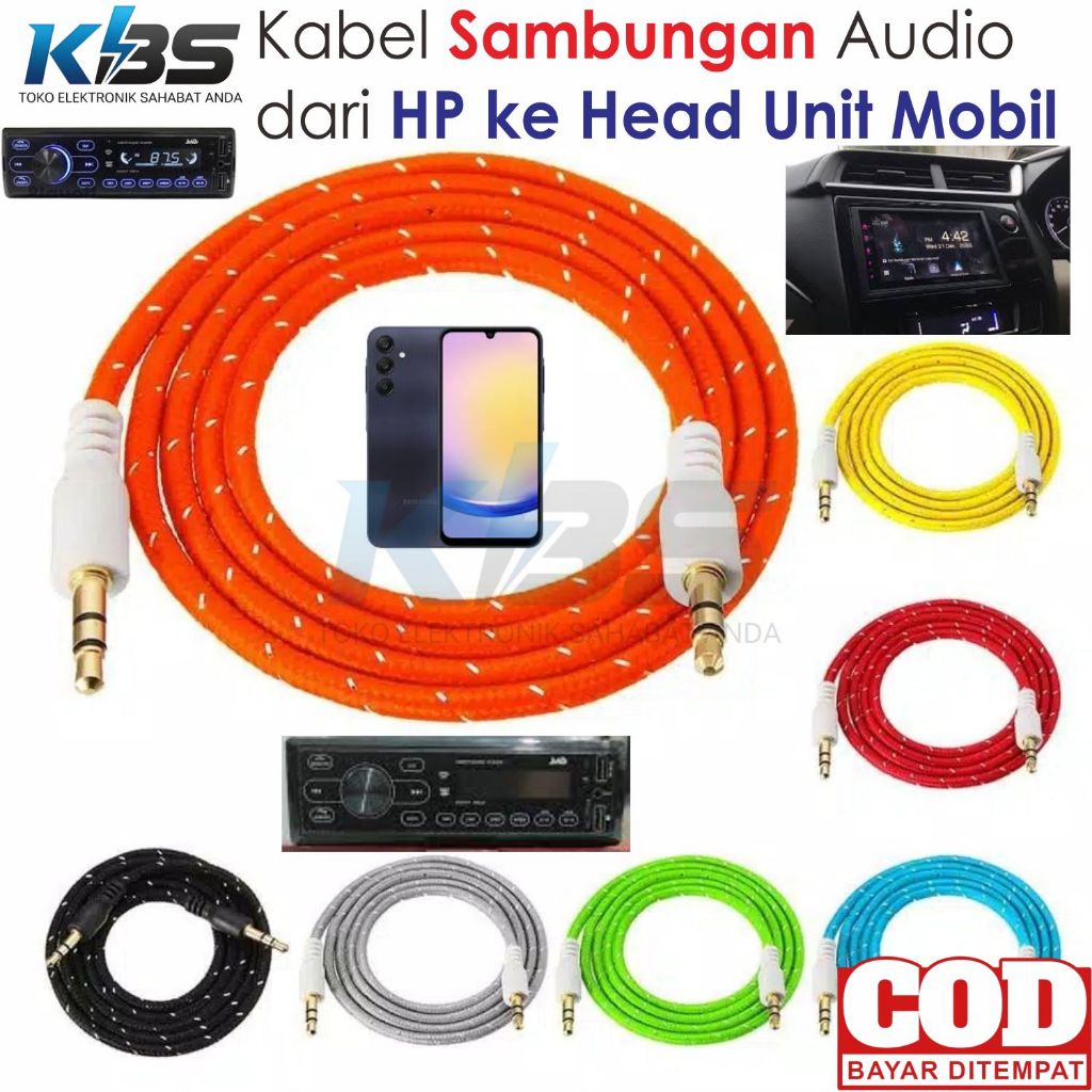 Kabel AUX Sambungan Audio Suara Music Dari HP Laptop Tablet Ipod Ke Head Unit Mobil Pioneer Avanza