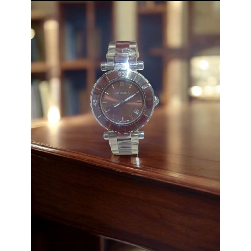 JAM TANGAN WANITA GIOTONA ORIGINAL TGL CERAMIC KOMBINASI ALL STAINLESS STEEL WATER RESISTANT 3 ATM