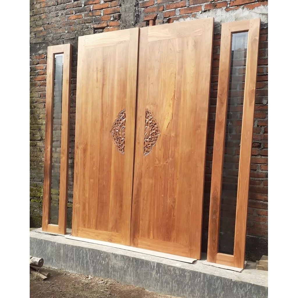 pintu kuputarung jati pintu utama jati pintu rumah jati pintu jati solid pintu ukiran jati pintu min
