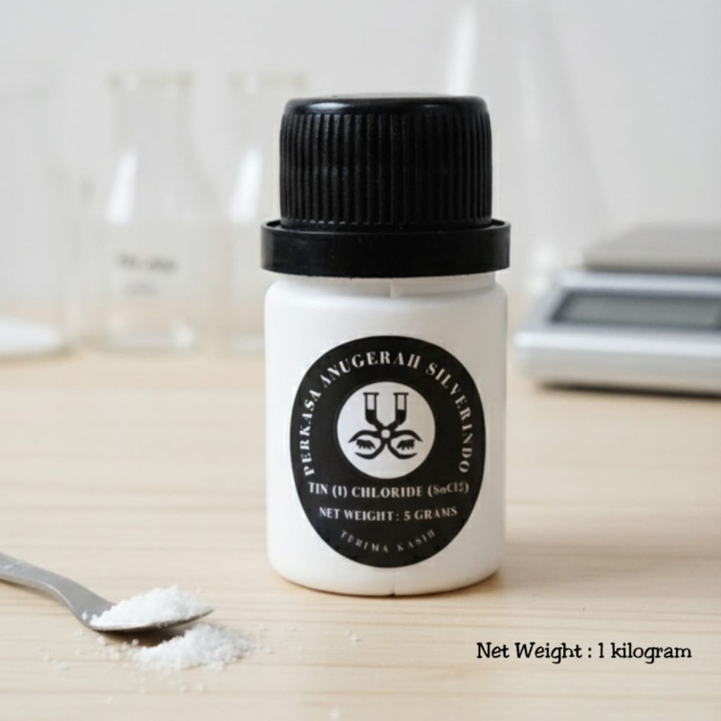 TIN (II) Chloride SnCl2 / Timah Klorida Teknis - 1 kg - 99% Murni - Kimia Laboratorium / Plating / R