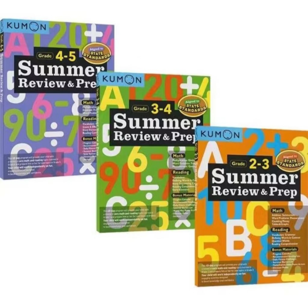 Buku Kumon Summer Review&Prep, buku kumon soal latihan, buku edukasi anak