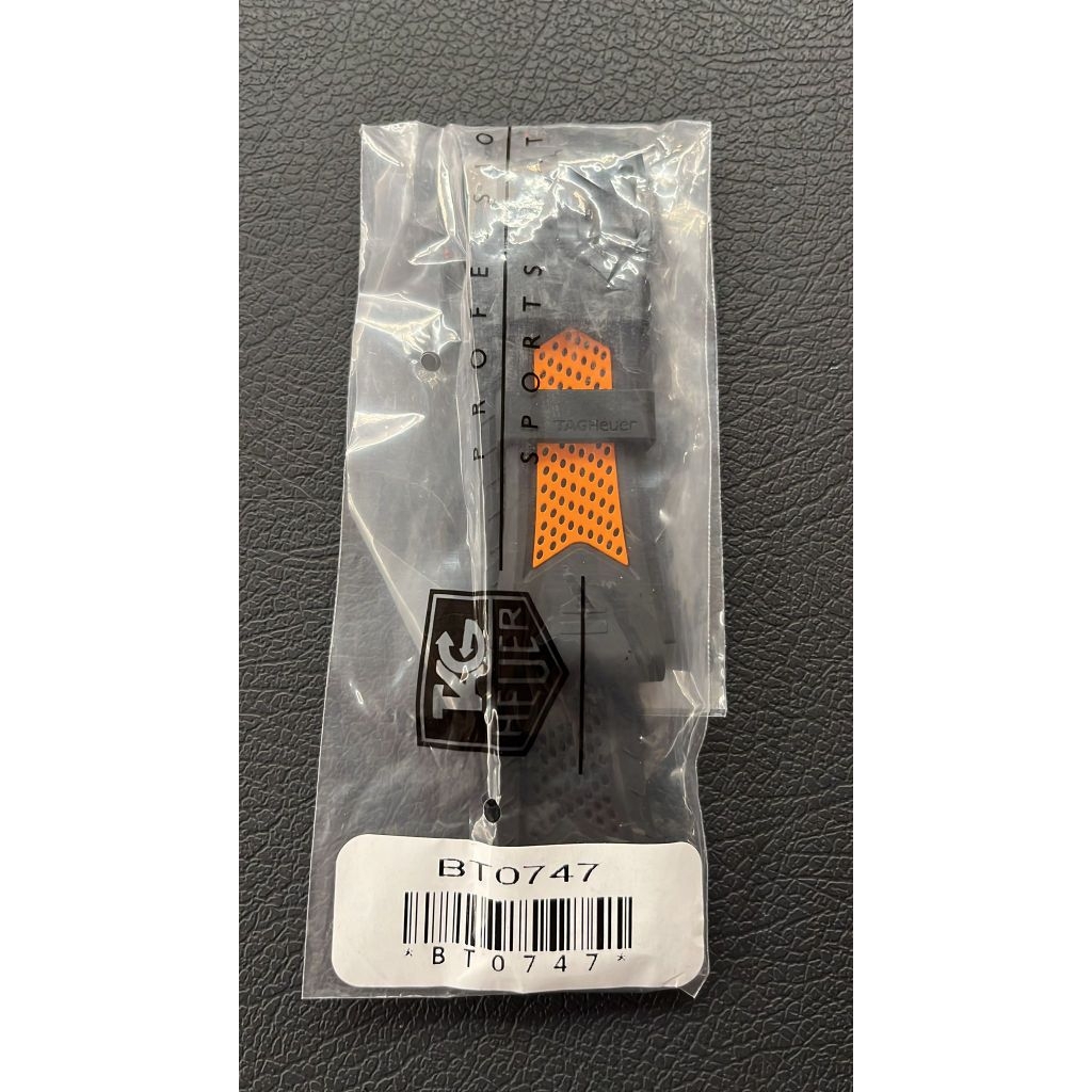 Black Orange Rubber Strap Tag Heuer Connected Calibre E4 BT0747 Sport Edition