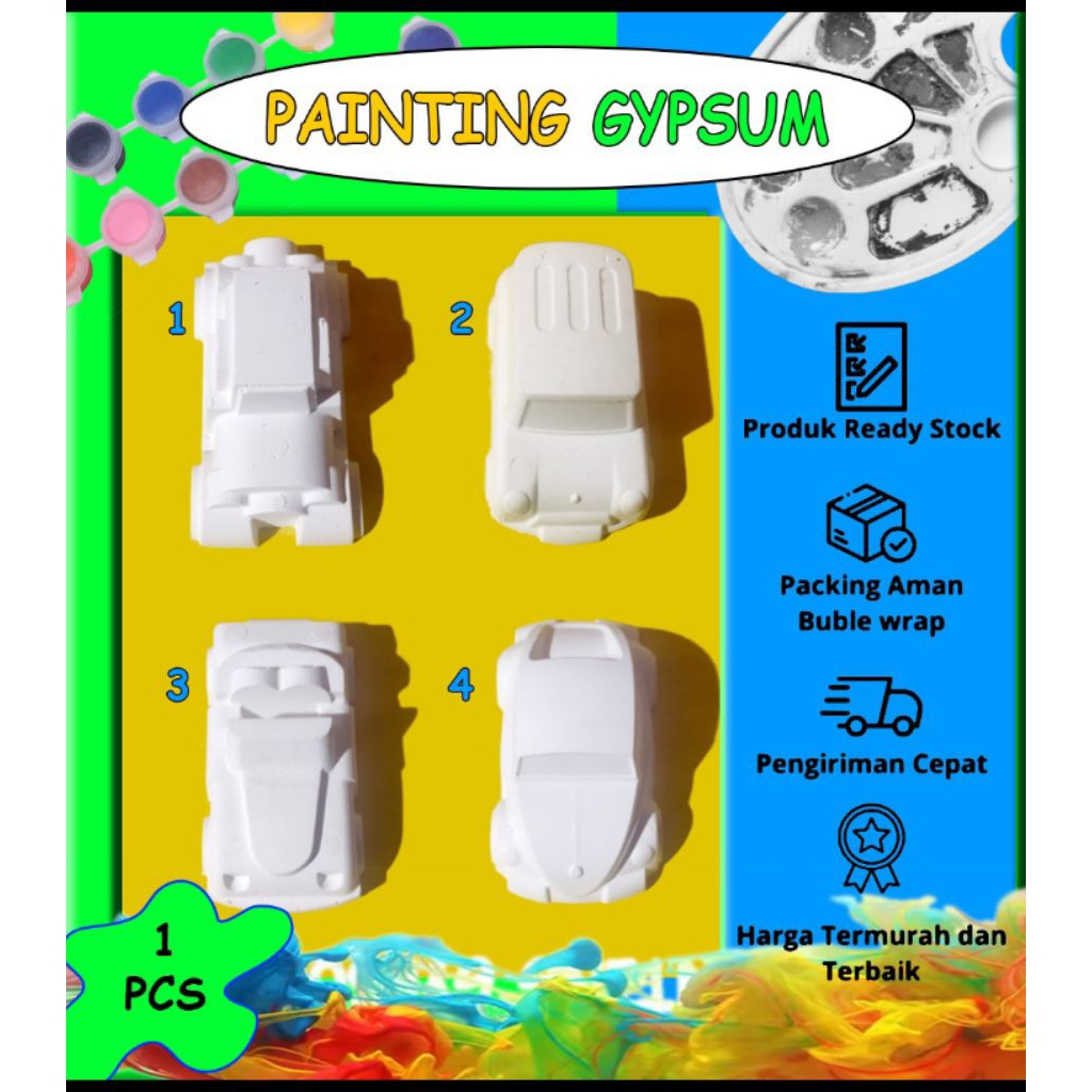 Mainan painting gypsum/mainan gypsum transportasi/mainan edukasi anak/kado anak