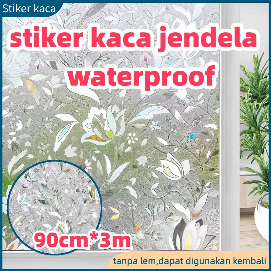 [COD]sticker kaca 90cm*300cm,sticker kaca jendela rumah 3d minimalis bermotif,sticker kaca anti pana