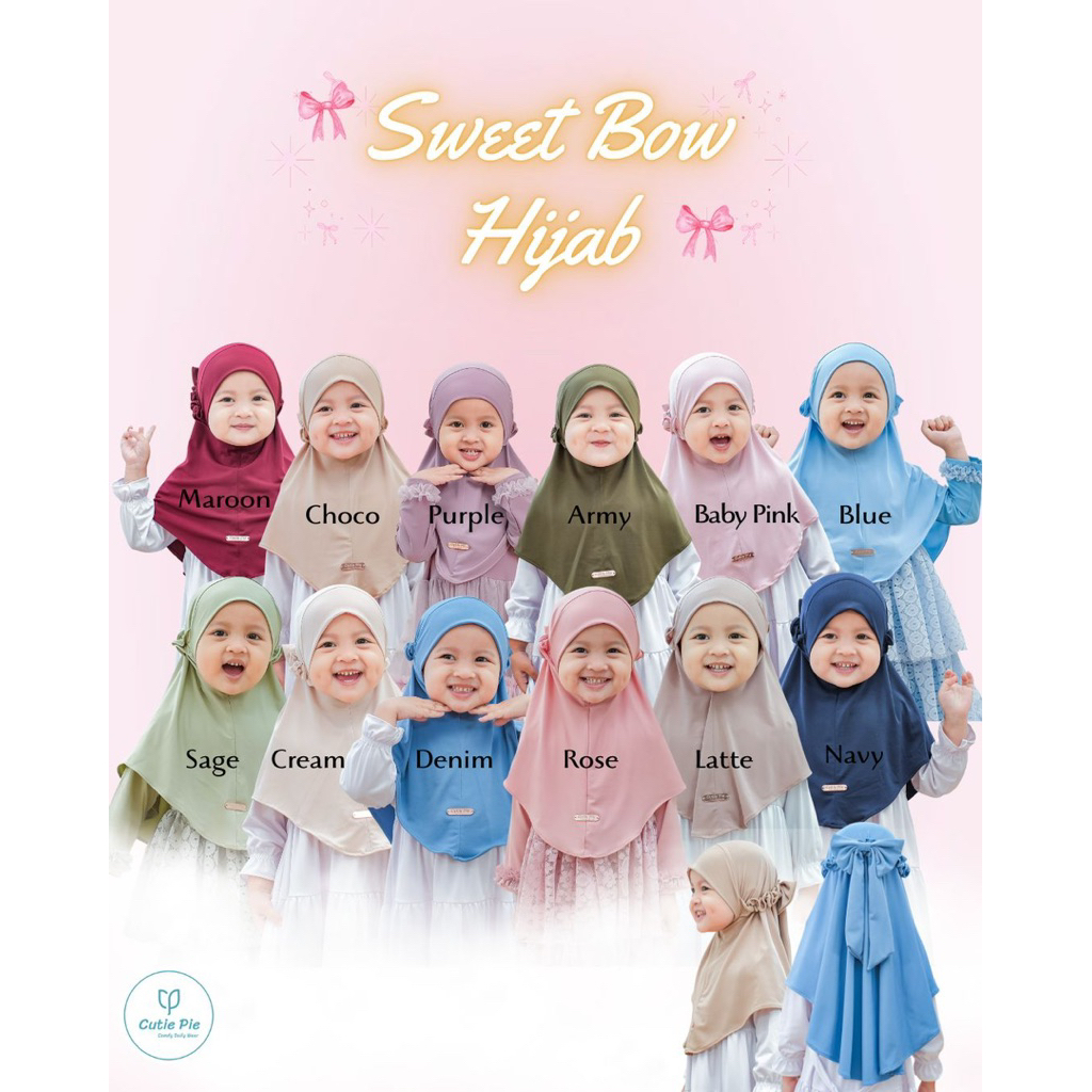 [PRE ORDER] Sweet Bow Hijab by Cutiepie - Hijab Pita Anak Cantik Hijab Anak Perempuan Hijab Bergo An
