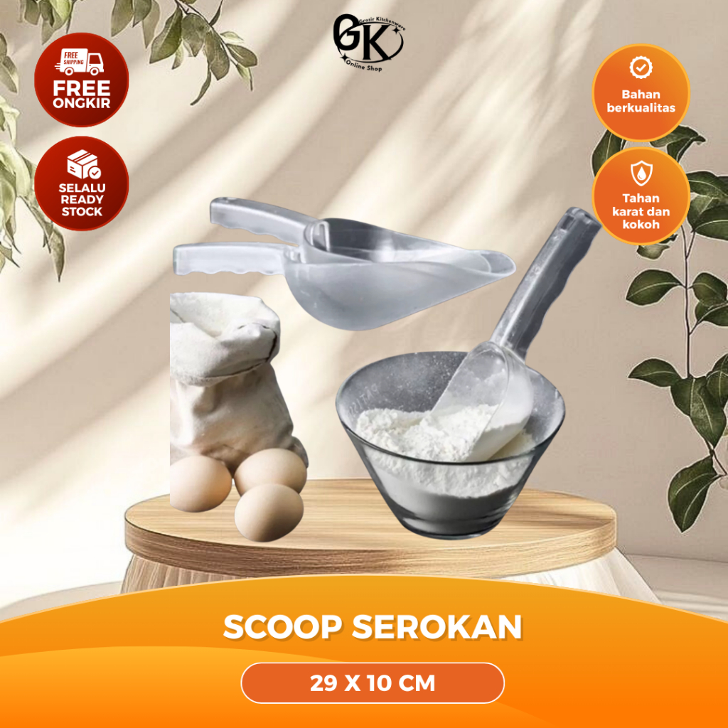 GK TERMURAH Ice Scoop Serokan Es Batu Sendok Es Batu Plastik Acrylic Serokan Kacang Kopi Plastik Ser