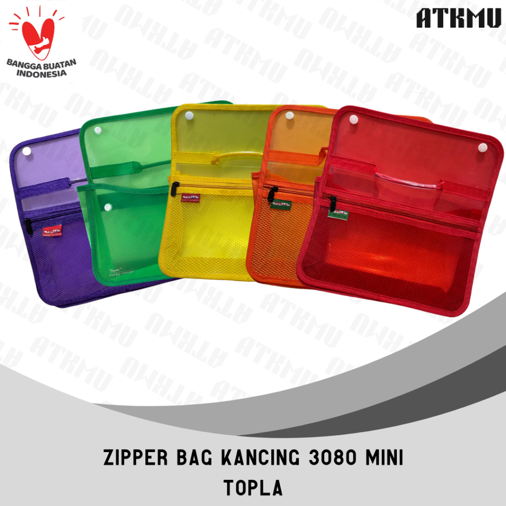 Map Plastik Zipper Bag Kancing Dua Brief Bag Folio Topla 3080 Mini