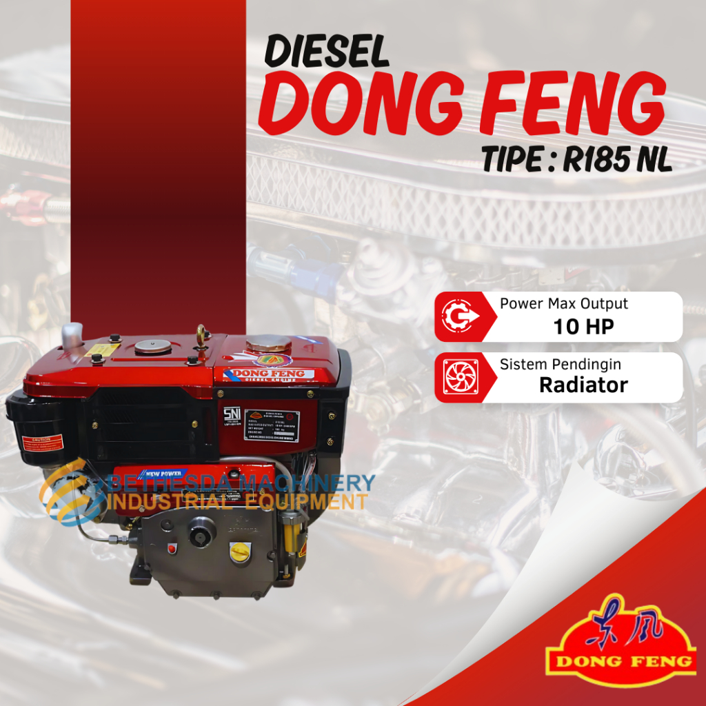 Diesel Dongfeng Kapasitas 10Hp Radiator Lampu tipe Dong Feng R185 NL