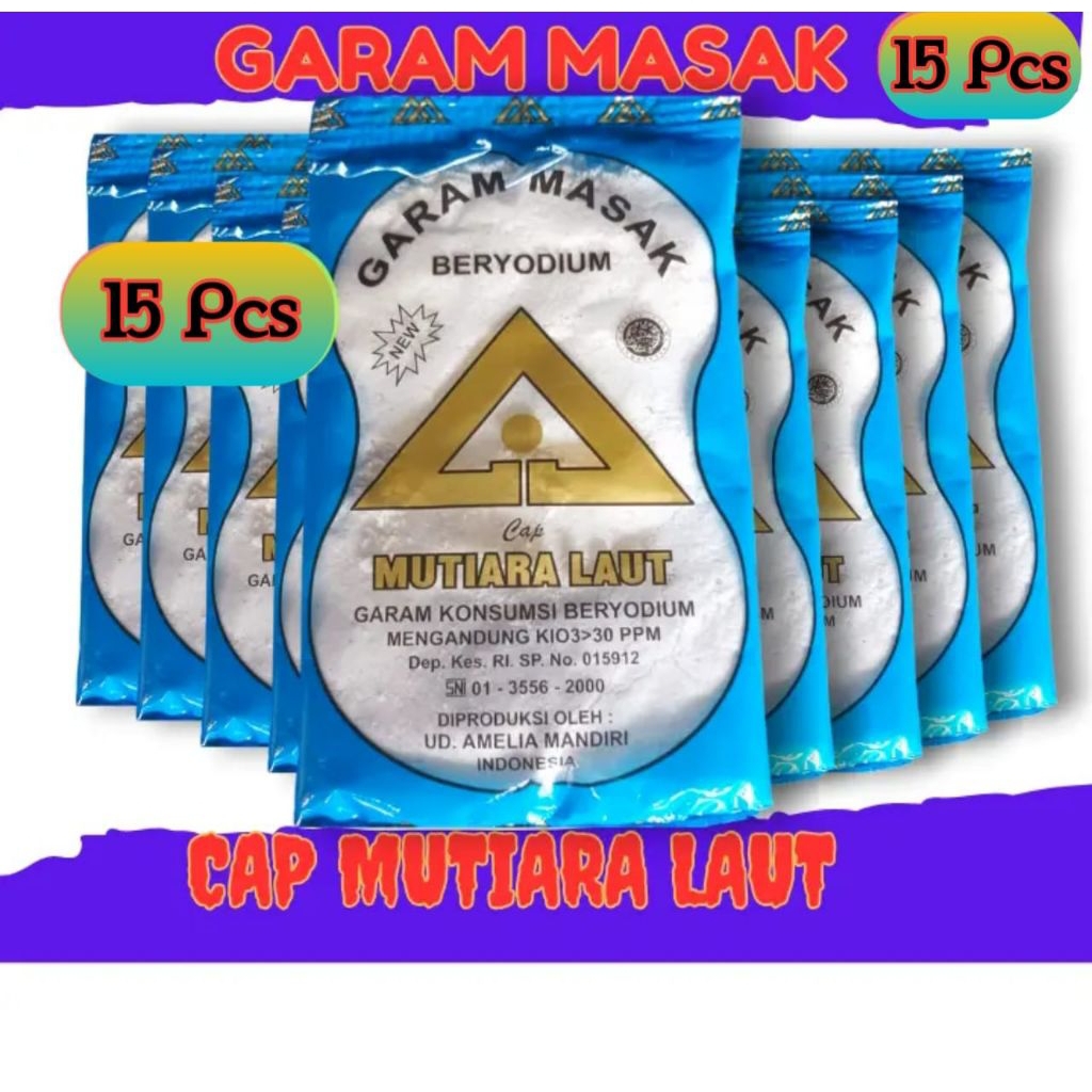 

15 Pcs Garam Masak/Garam Dapur Halus Beryodium Kualitas Tinggi Berat 100gram