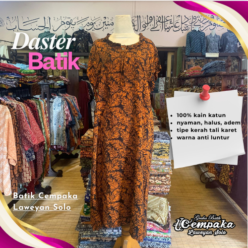Daster Batik Tipe Kerah Tali Karet