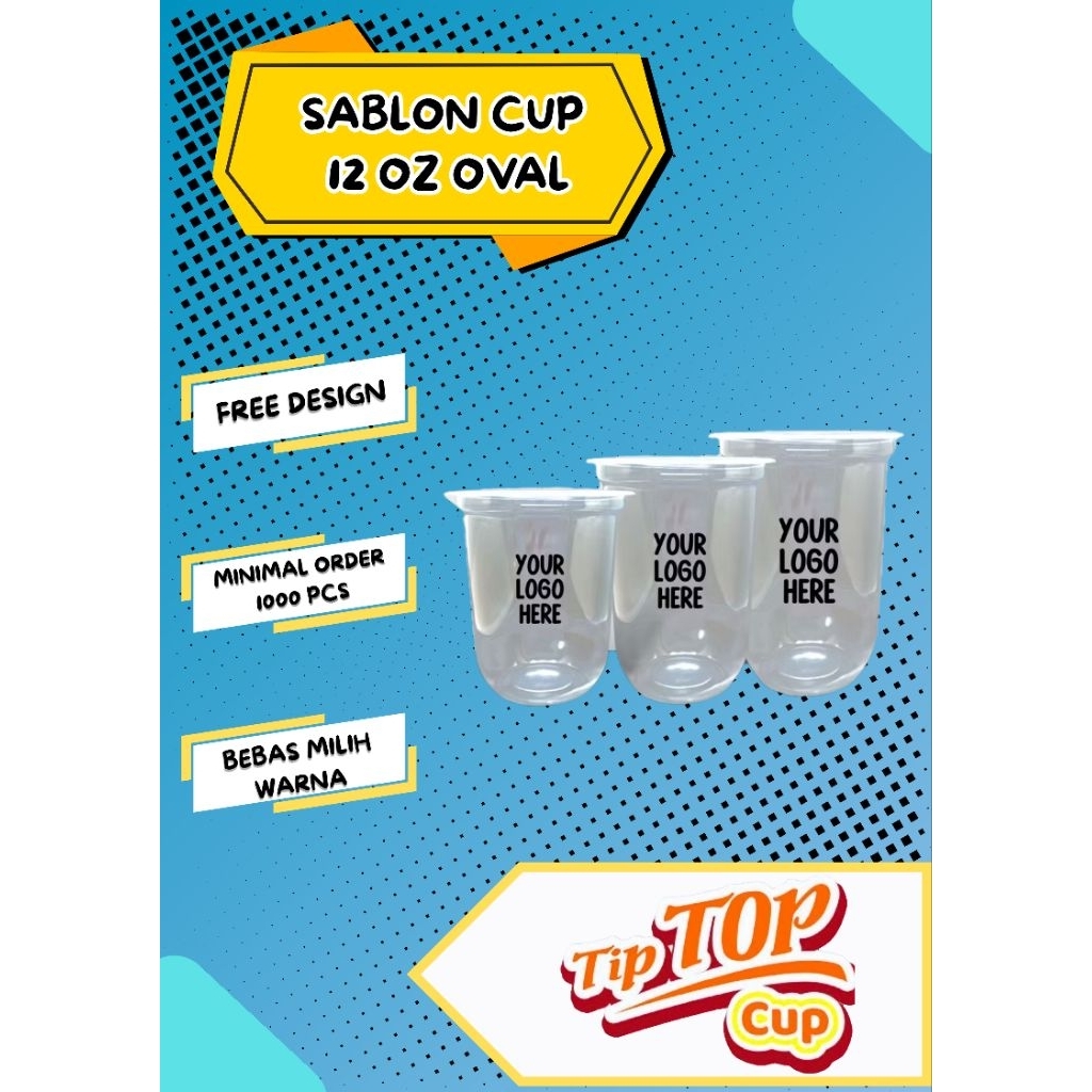 SABLON CUP 12 OZ OVAL (7 gr) MERK TIPTOP