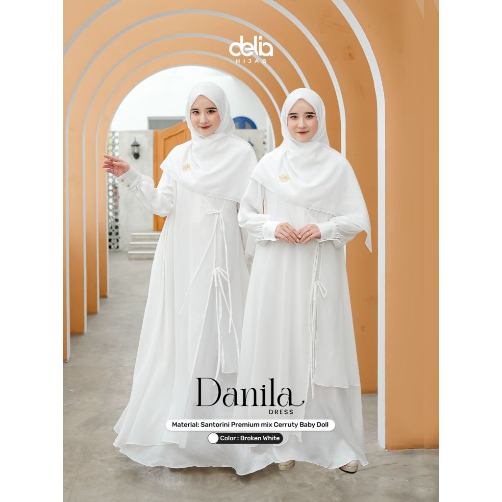 DANILA DRESS BAJU DRESS WANITA GAMIS WANITA DRESS CASUAL FASHION MUSLIM DELIA HIJAB