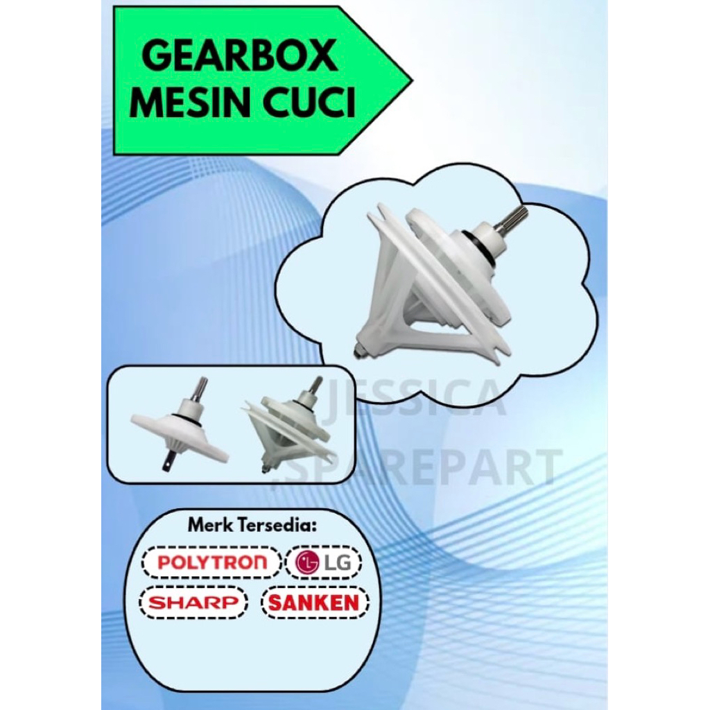 GIRBOX MESIN CUCI POLYTRON GIGI 10 PULI BESAR