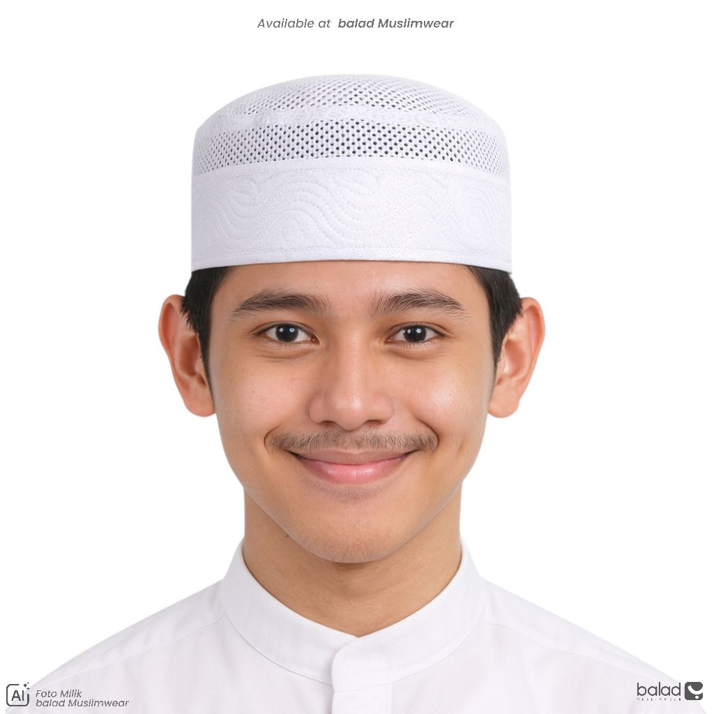 Peci Hajir Marawis, Kopiah Rajut Ikaf Madinah Putih, Songkok Haji Santri Trend Ramadhan 2024