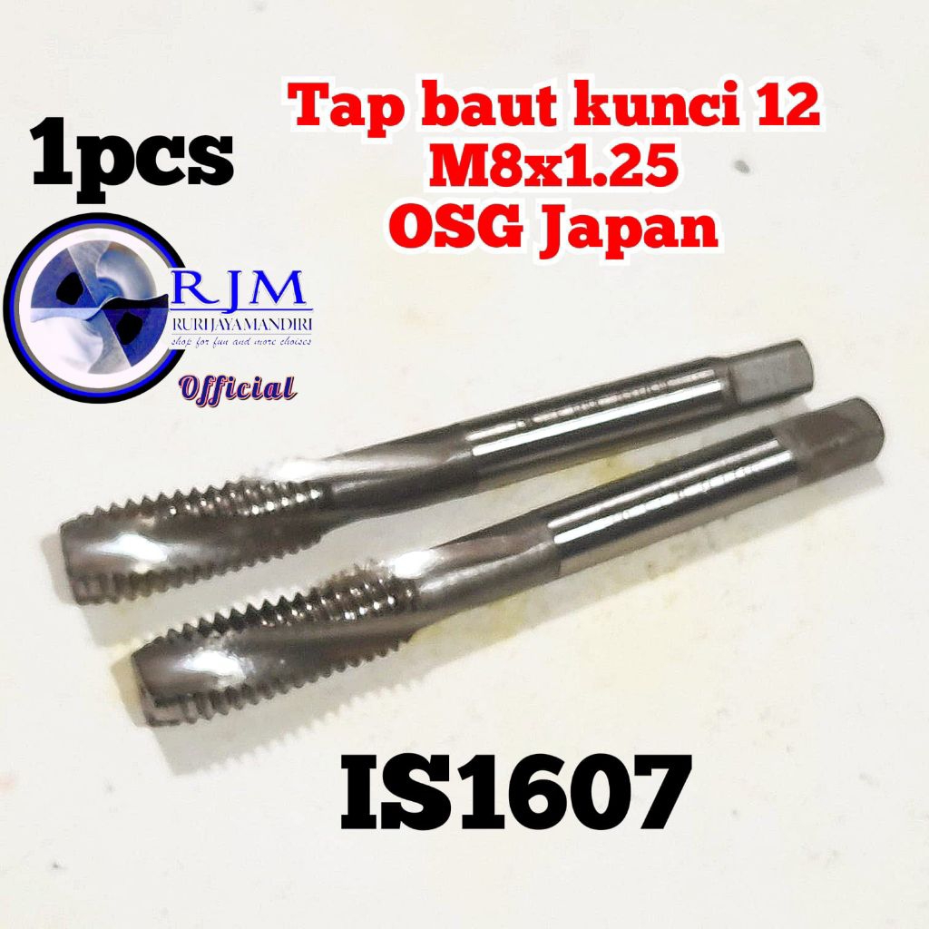 1pcs Tap m8x1.25 HSSE OSG Japan tap baut 12 tap semi spiral tap manual tap mesin bukan tap yamawa