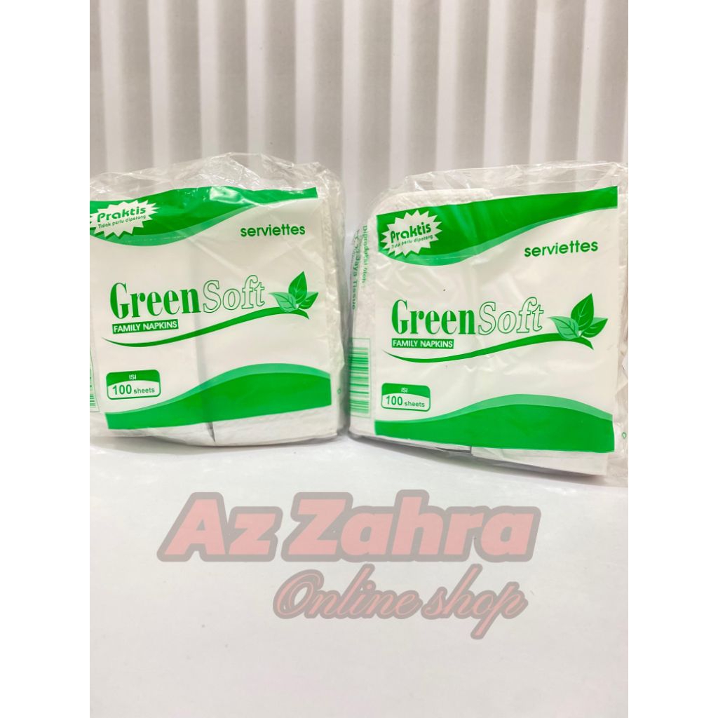 Tisu Green soft napkin/Tisu lipat belah 2/Tisu makan 100sheets
