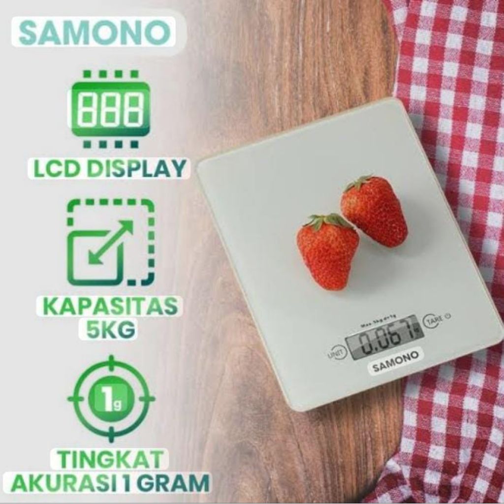 Timbangan Dapur Elektronik (Digital Kitchen Scale) SAMONO SW-KS02(Hanya Khusus Batam)