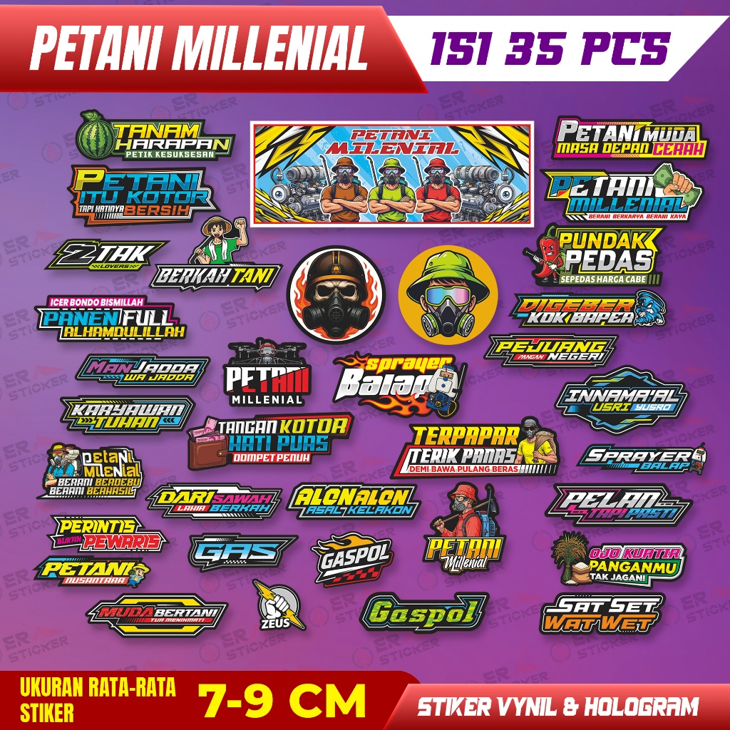 Stiker Petani Milenial / Stiker Mesin Sprayer Petani