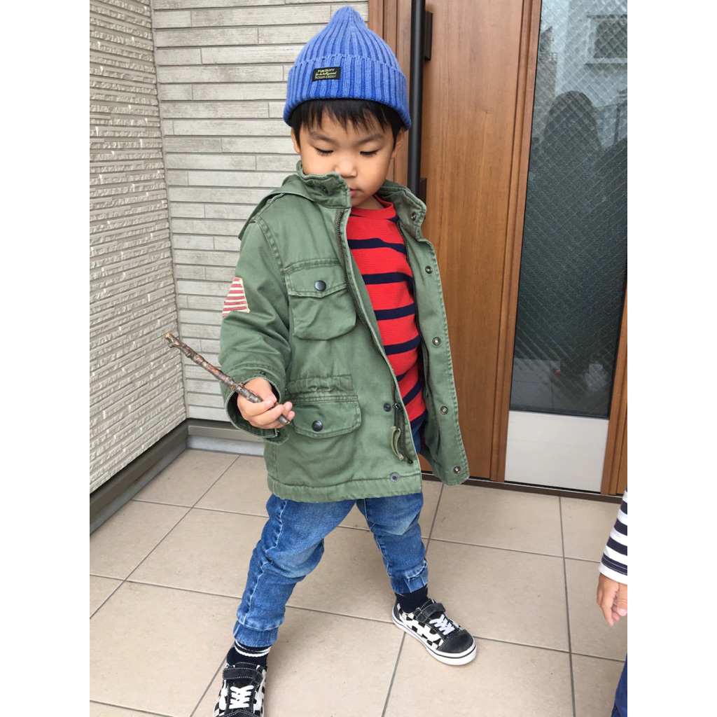 casual jacket vintage parka anak army cakep