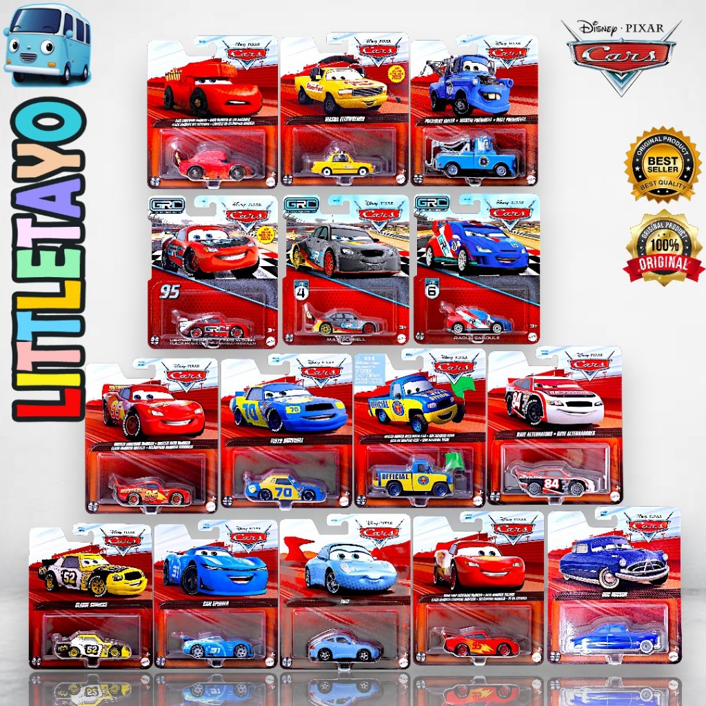 [ Live Extra ] Disney Pixar Cars Mix Bebas Pilih Lightning McQueen Mater Doc Hudson Sally Car Mattel