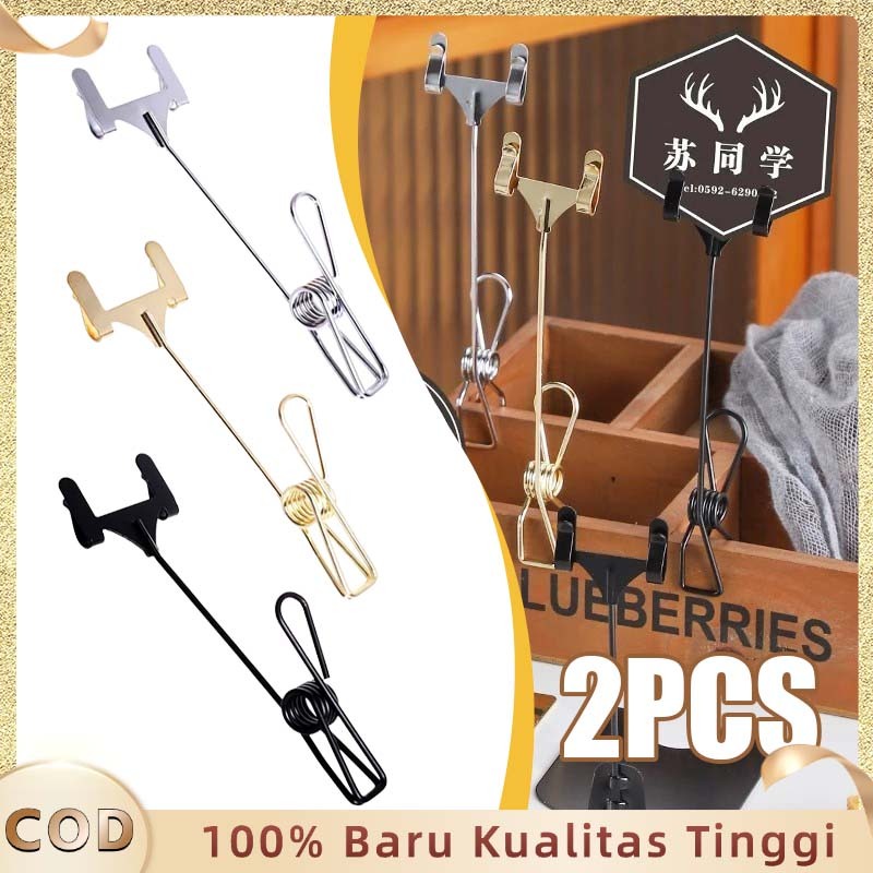 

12cm Holder Nomor Meja Logam Stand Display Price Tag Holder Penjepit Harga Card Holder 10pcs