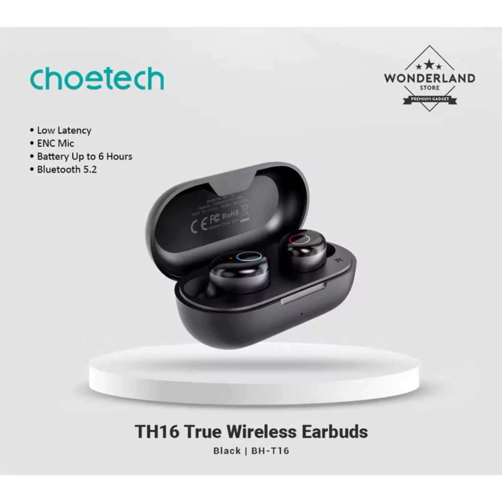 Choetech BH-T16 Earbuds Wireless Bleutooth Low Latency ENC Mic BT 5.3 - Wonderland Store Surabaya