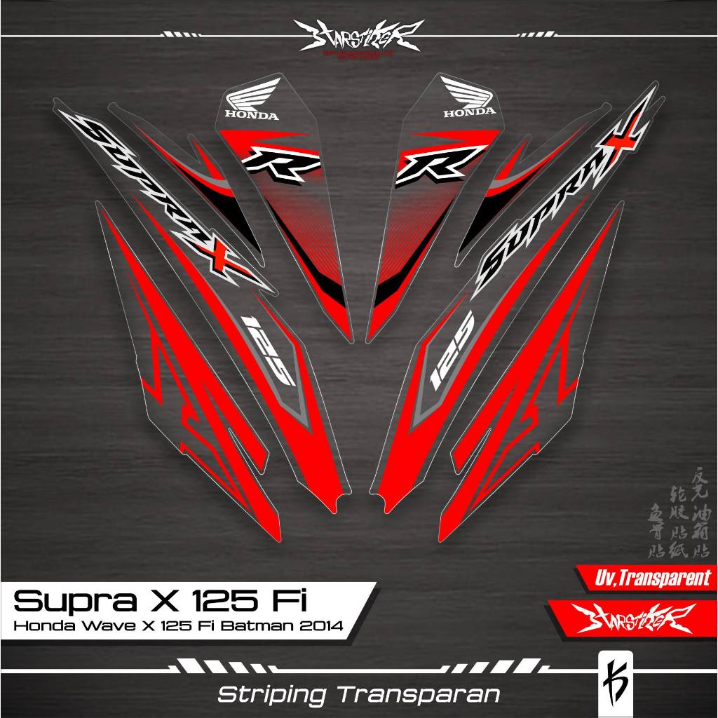 SUPRA X 125 FI NEW STRIPING TRANSPARAN K3 STIKER STICKER BENING WAVE 125 FI NEW SUPRA KYZ KPH X