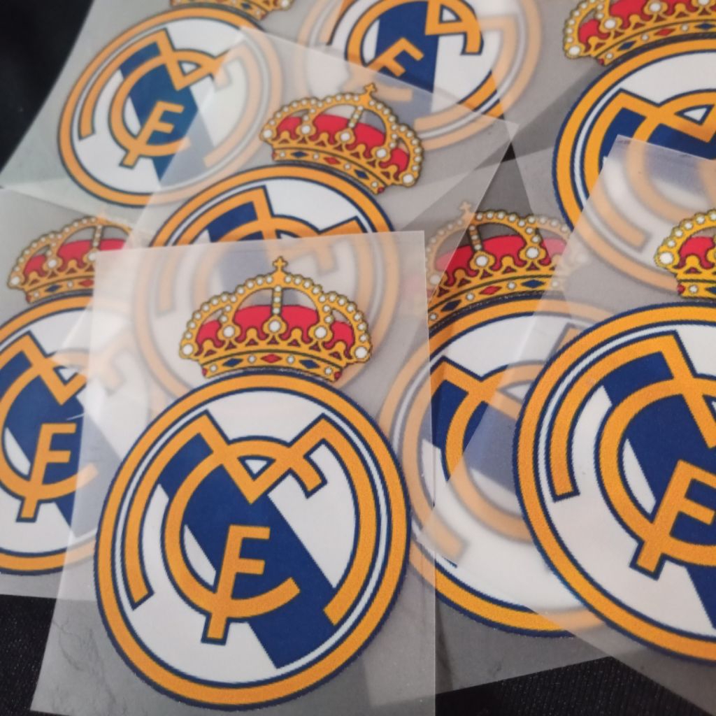 

sablon setrika Logo Club bola custom Real Madrid Barcelona MU dll.