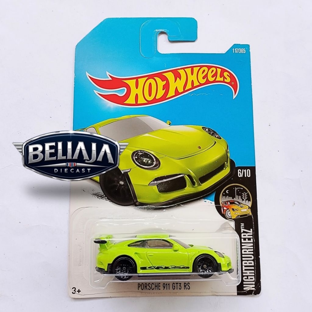 HOT WHEELS PORSCHE 911 GT3 RS GREEN NIGHTBURNERZ